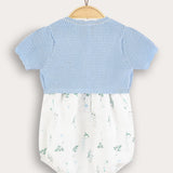 אוברול בייבי בשילוב קרדיגן - תכלת