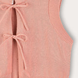 Knit tie cardigan - pink