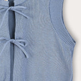 Knit tie cardigan - blue