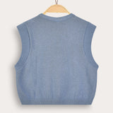 Knit tie cardigan - blue