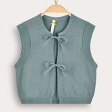 Knit tie cardigan - black