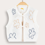 Floral Knit Cardigan - Blue