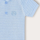 סט בייבי סריג קרושה - תכלת