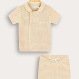 סט בייבי סריג קרושה - שמנת