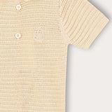 סט בייבי סריג קרושה - שמנת