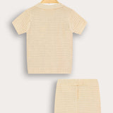 סט בייבי סריג קרושה - שמנת