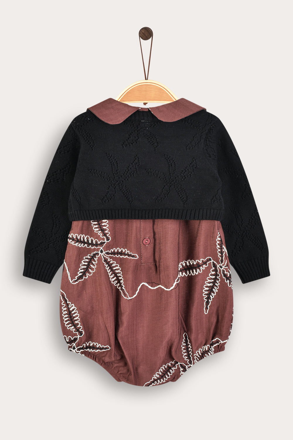 אוברול עם קרדיגן סריג - סגלגל | תינוקות בנות | קידישיק | תמונה 3