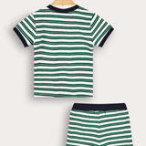 Striped set - green+navy