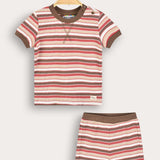 סט ריב פסים - חום