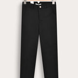 Long linen pants - black