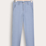 Long linen pants - blue