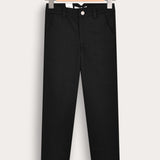 Long linen pants - black