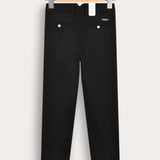 Long linen pants - black