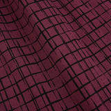 שמלה מודפסת חצי גולף - בורדו