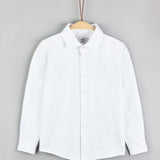 חולצת צווארון מכופתרת - לבן