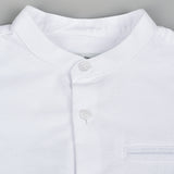 חולצה מכופתרת צווארון סיני - לבן