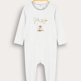 Babygrow with doll print - milk + lt.blue