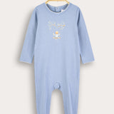 Babygrow with doll print - blue