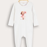 Babygrow with doll print - red