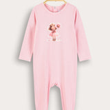 Babygrow with doll print - pink