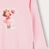 Babygrow with doll print - pink