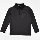 חולצת פולו עם כיס - אפור