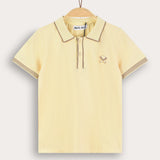 Boys' Plain/Baseball Print Polo - Yellow