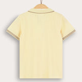 Boys' Plain/Baseball Print Polo - Yellow