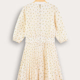 שמלת פליסה פרחונית - צהוב