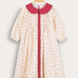 Floral dress with pleats - pink