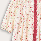 Floral dress with pleats - pink
