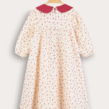 Floral dress with pleats - pink