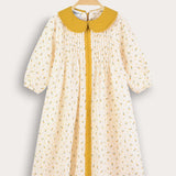 Floral dress with pleats - yellow