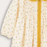 Floral dress with pleats - yellow