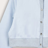 קרדיגן סאטן עם כפתורים - תכלת