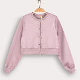 קרדיגן סאטן עם כפתורים - סגול