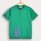 חולצה עם כיס קדמי - ירוק