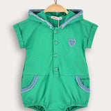 אוברול כיסים עם קפוצ'ון - ירוק