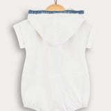 אוברול כיסים עם קפוצ'ון - שמנת