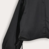 חולצת סאטן עם קשירה - שחור