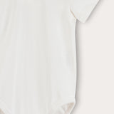 Sheer bodysuit with collar - beige