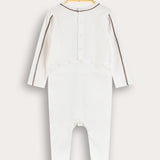 Babygrow with passepartout and embroidery - brown