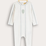 Babygrow with passepartout and embroidery - blue