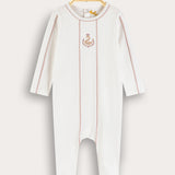 Babygrow with passepartout and embroidery - pink