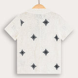 Sampled Crochet Knit - Navy