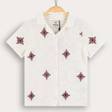 Patterned Crochet Knit - Beige