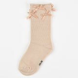 גרביים בקישוט פפיונים - בז'