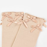 גרביים בקישוט פפיונים - בז'