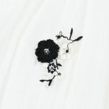 שמלת שיפון עם רקמות - שחור