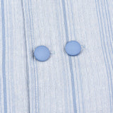 ז'קט פסים כפתרה כפולה - כחול